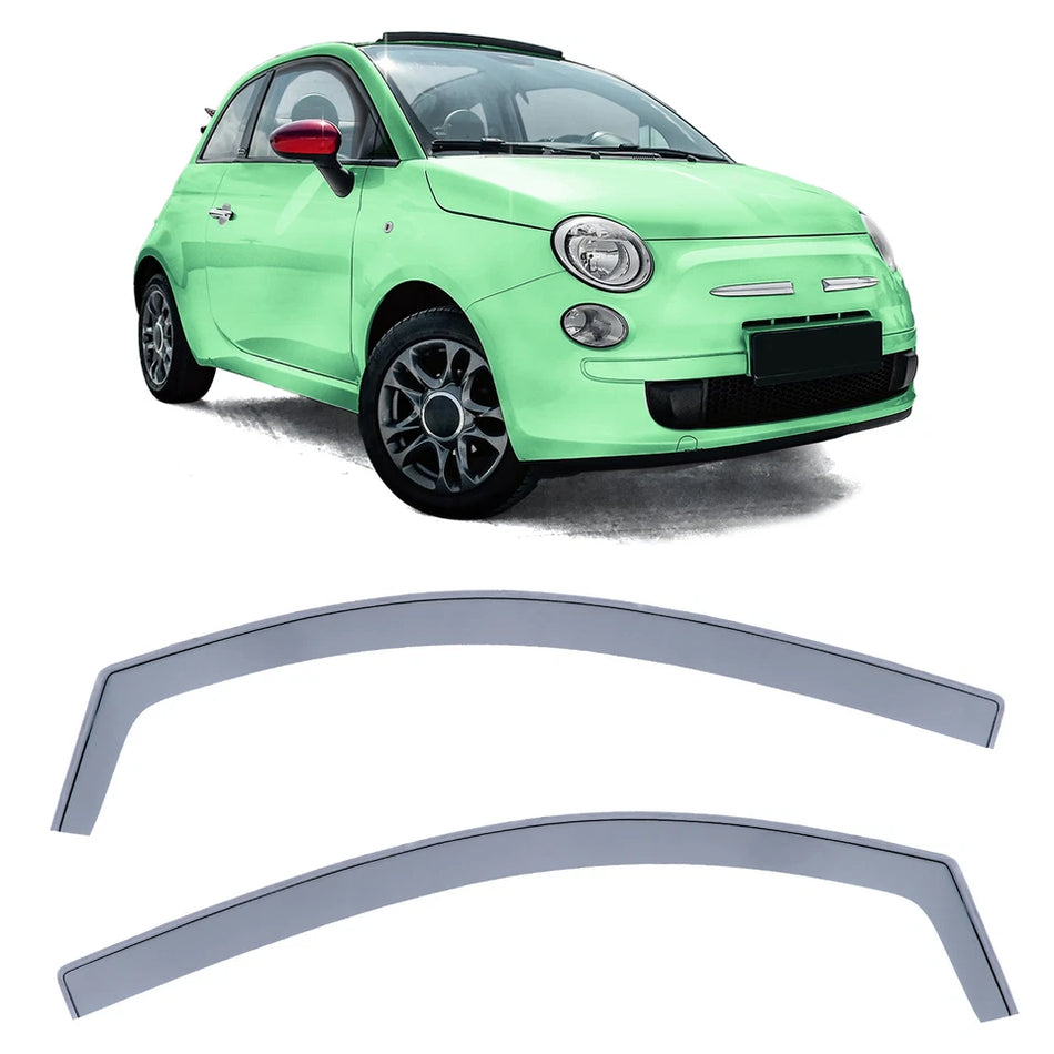 Deflettori Antipioggia Antivento Nero Smoke per Fiat 500 500C 312 dal 07