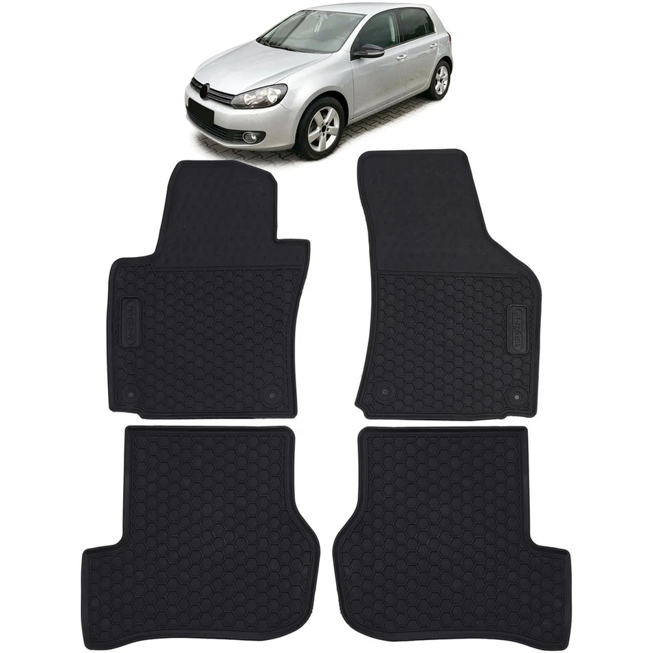 Tappetini auto in gomma neri set premium per VW Golf 5 Scirocco Golf 6