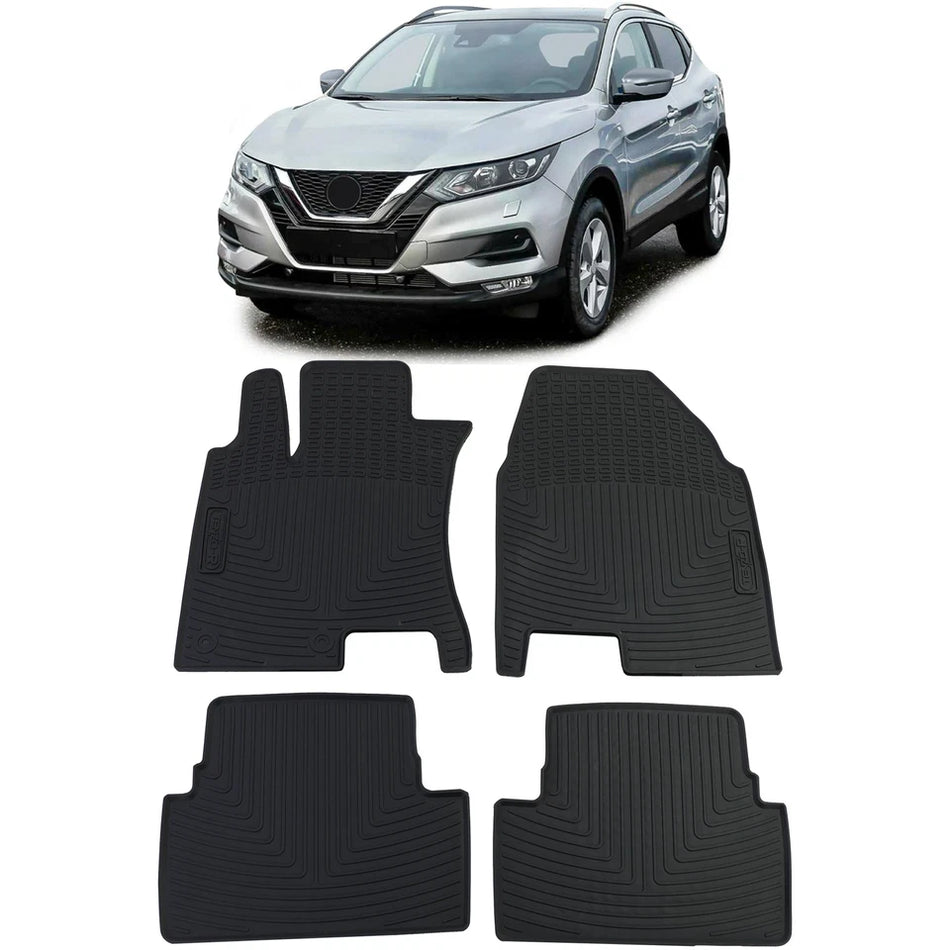 Tappetini auto in gomma neri set premium, per Nissan Qashqai J10 JJ10 07-16