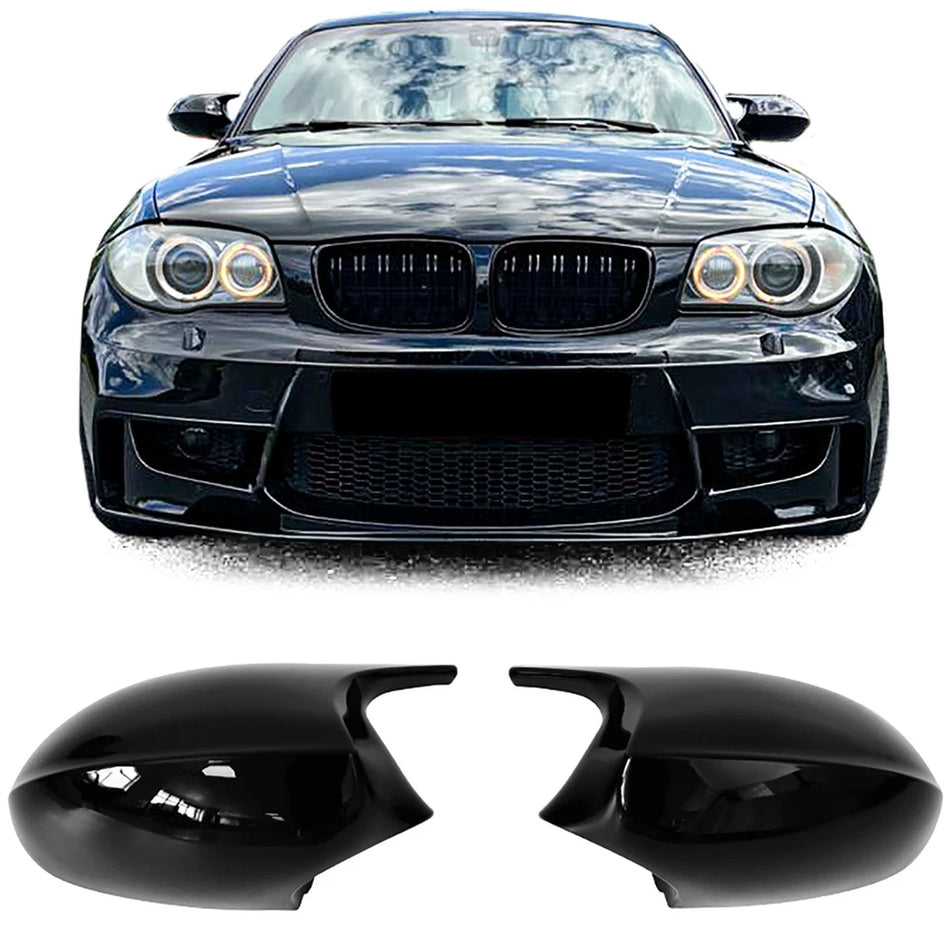 Ricambio calotte specchietti nero lucido BMW E81 E82 E87 E88 prefacelift