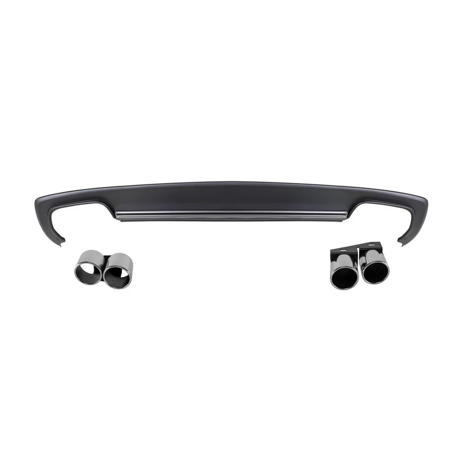 Diffusore Posteriore S4 con Terminali Cromati per Audi A4 Berlina 2012-2015