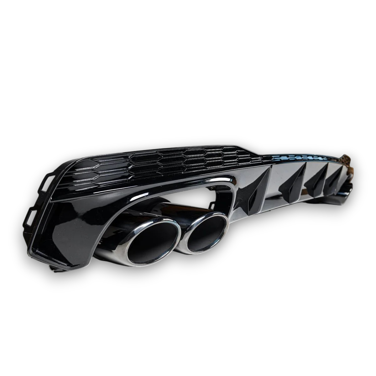 Diffusore Posteriore con Terminali di Scarico 2X2 Nero per Audi A7 4K 2019-2024