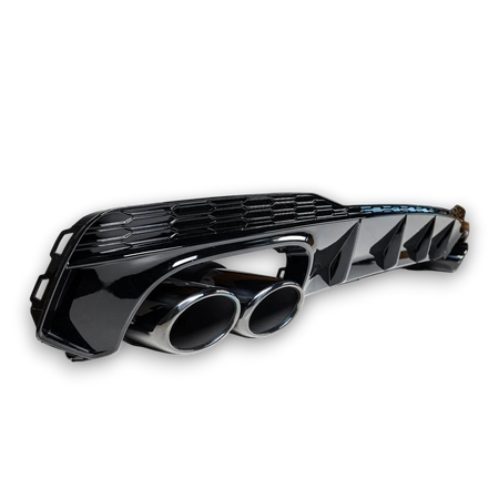 Diffusore Posteriore con Terminali di Scarico 2X2 Nero per Audi A7 4K 2019-2024