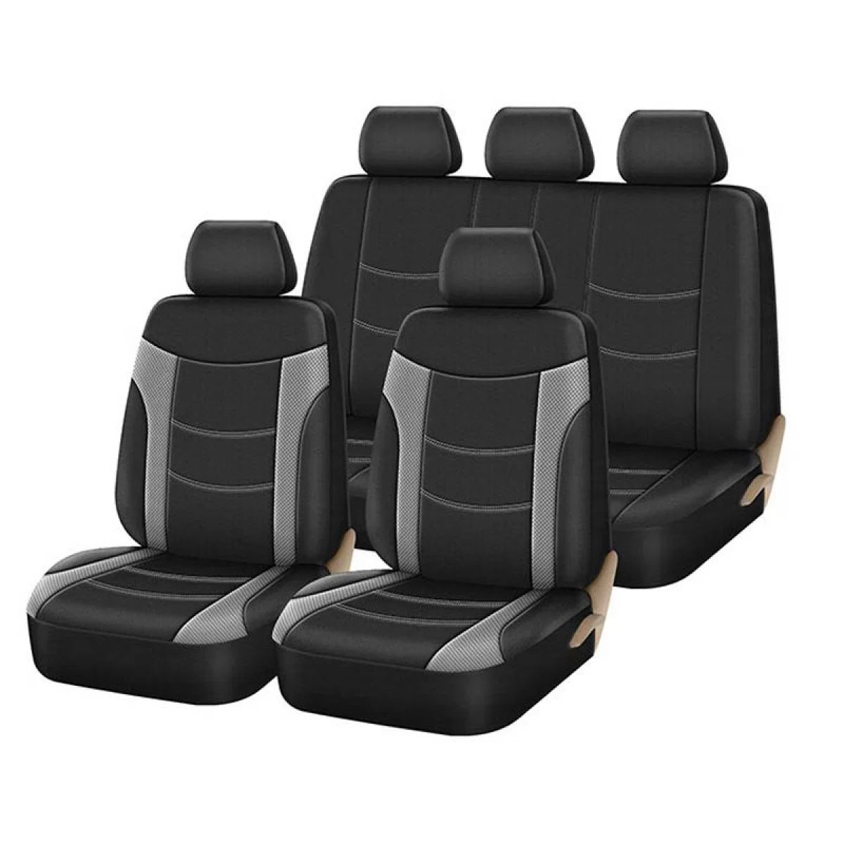 Copricerchi Super Sport Neri-Grigi Set Completo 11 Pezzi per Auto
