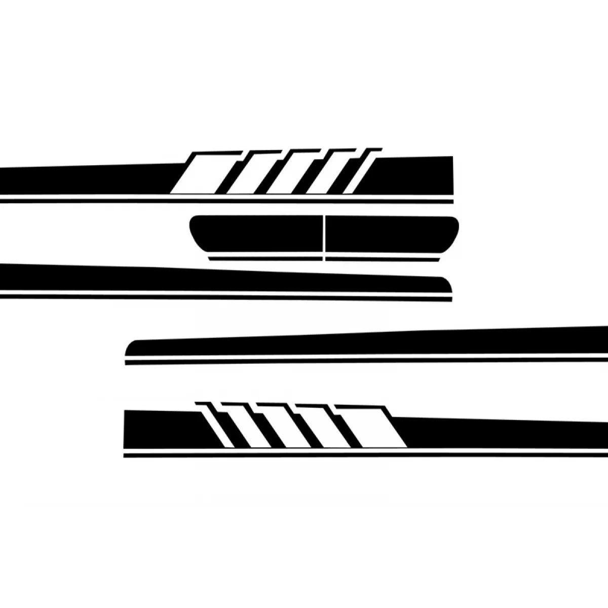 Set Adesivi Cofano Tetto Portellone Specchietti Neri per Mercedes C205 A205