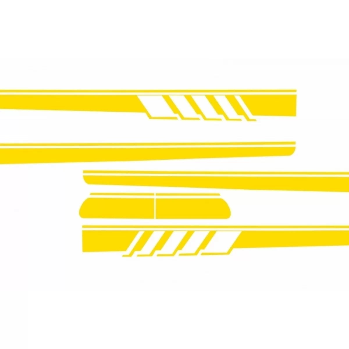 Set Adesivi Laterali Cofano Tetto Portellone Specchietti Giallo Opaco