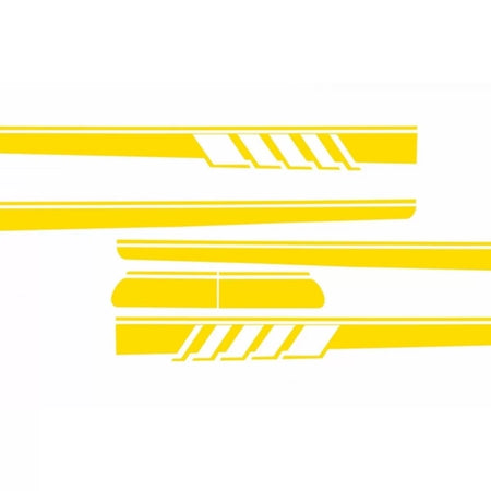 Set Adesivi Laterali Cofano Tetto Portellone Specchietti Giallo Opaco