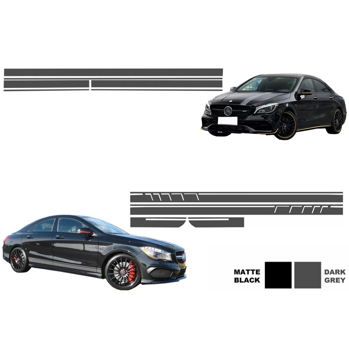 Set Adesivi Cofano Tetto Portellone Grigio Scuro per Mercedes CLA W117 C117