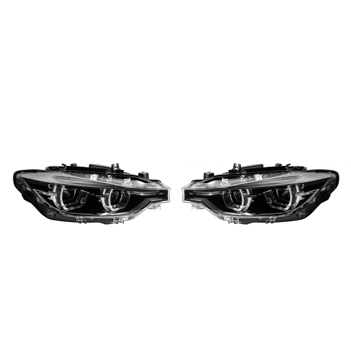Fari LED Tuning Neri Anteriori per BMW Serie 3 F30 2013-2015 Halogeni