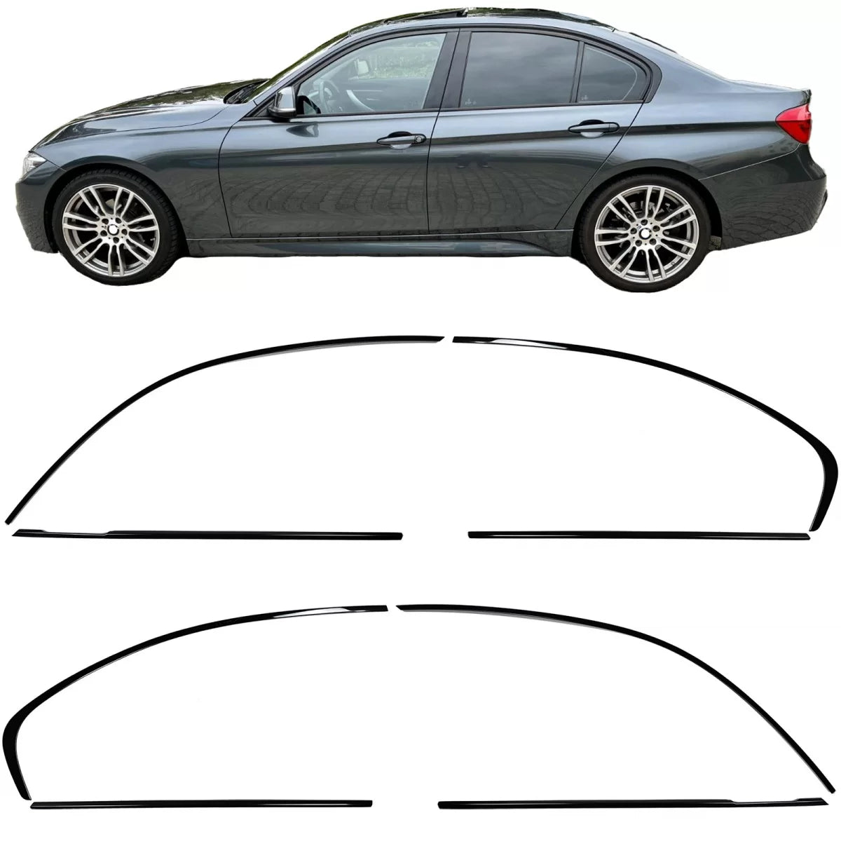 Set Modanature Shadow Line Nere per BMW Serie 3 F30 Berlina 11-18