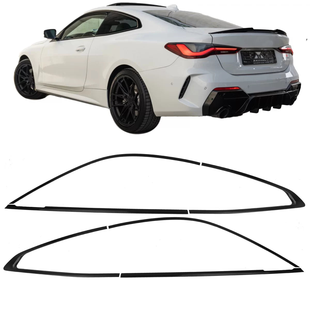 Set Modanature Shadow Line Nero Lucido per BMW Serie 4 G22 Coupe