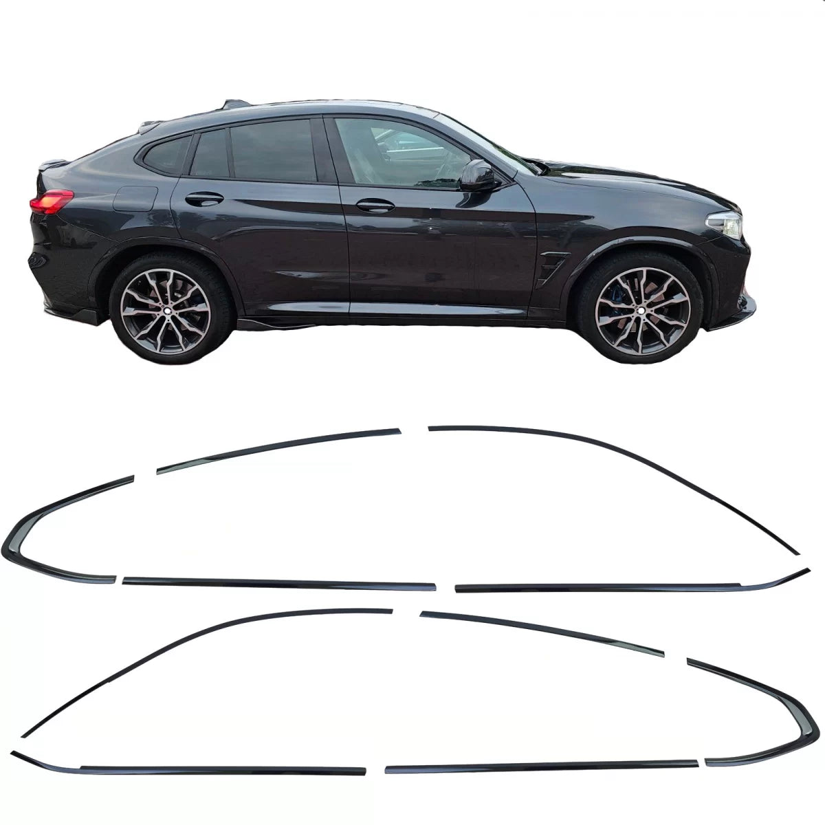 Cornici Shadow Line Lucide Nere per BMW X4 G02 dal 2018