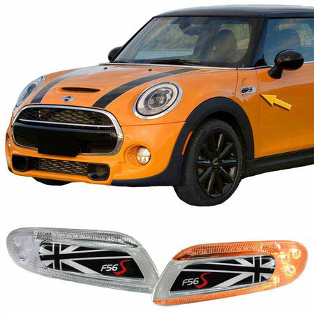 Parafango con Indicatori Laterali LED Bianchi Union Jack Mini Cooper F56 2013+