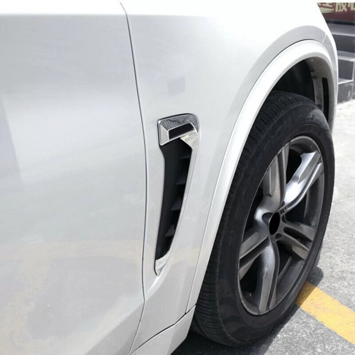 Parafango Laterale M-look Cromato Nero 2 Pezzi per BMW X5 F15 13-18