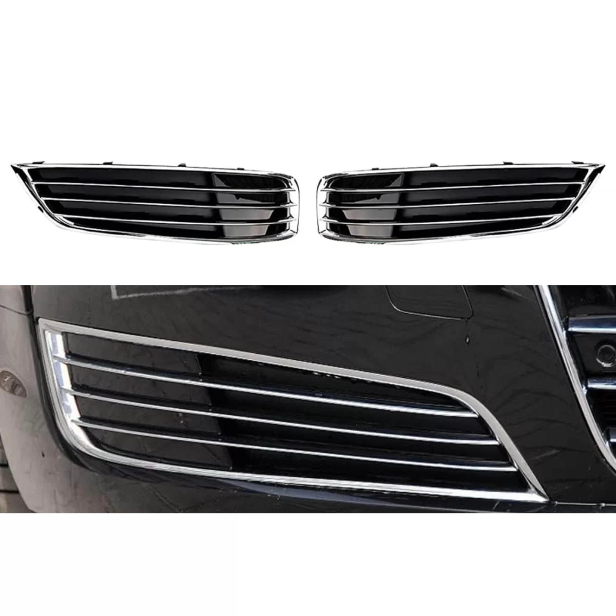 Griglia Laterale Senza Aperture con Finitura Cromata per Audi A8 2009-2017