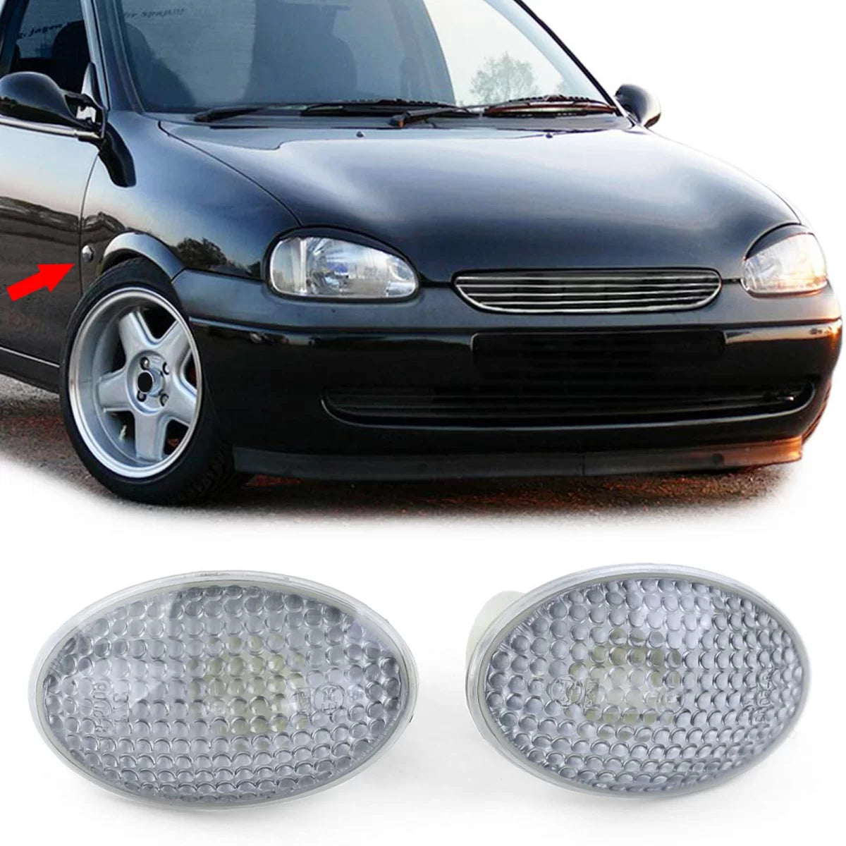 Indicatori Laterali Neri Coppia per Opel Corsa B C Tigra a Astra F
