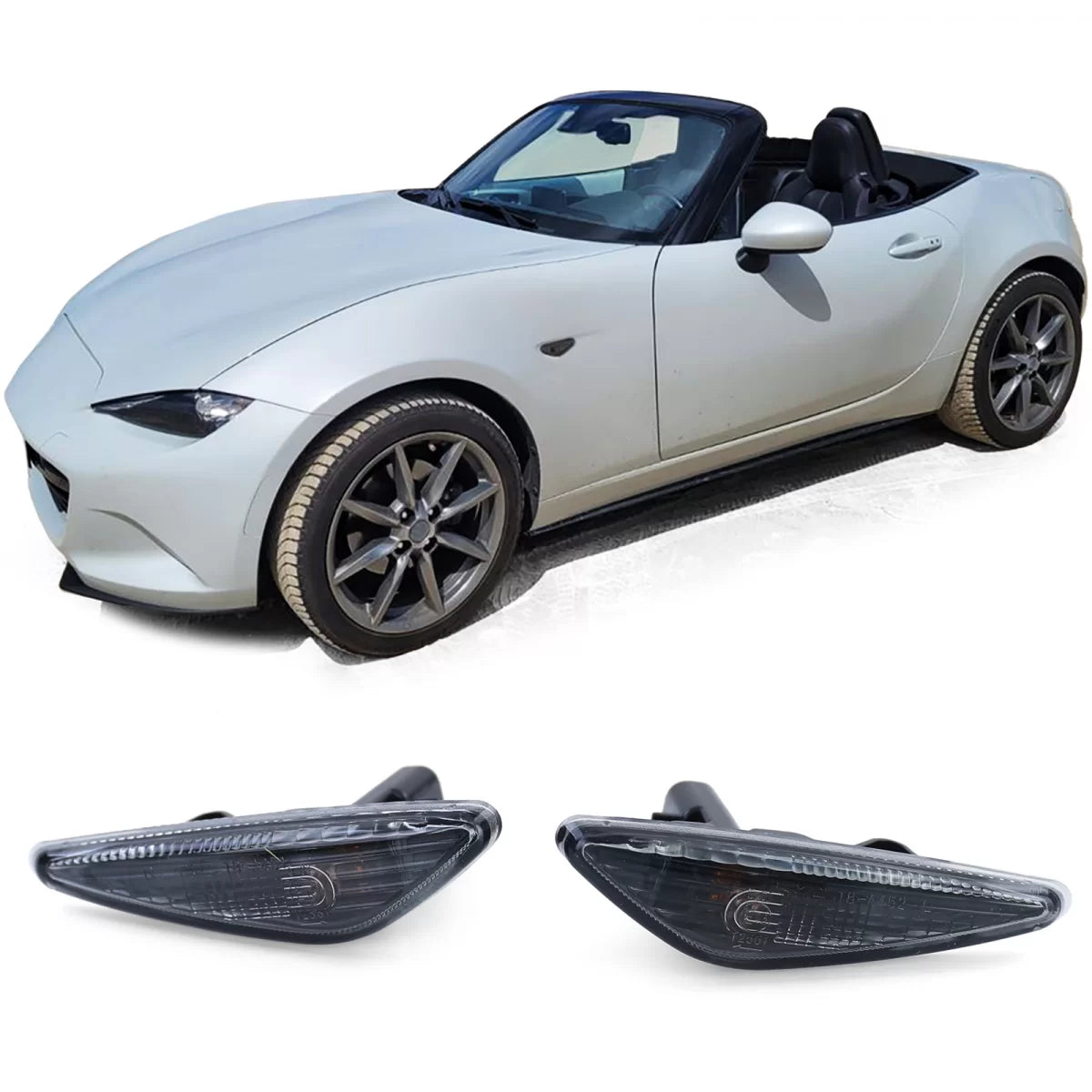 Indicatori Laterali Nero Fumé per Mazda 5 Cw 10-13 6 Gh 07-13 MX5 Nd RX8