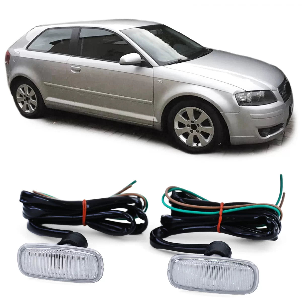 Indicatori Laterali Bianchi Coppia per Audi A8 4G A4 8D2 A3 8L A6 C5 Tt 8N A2
