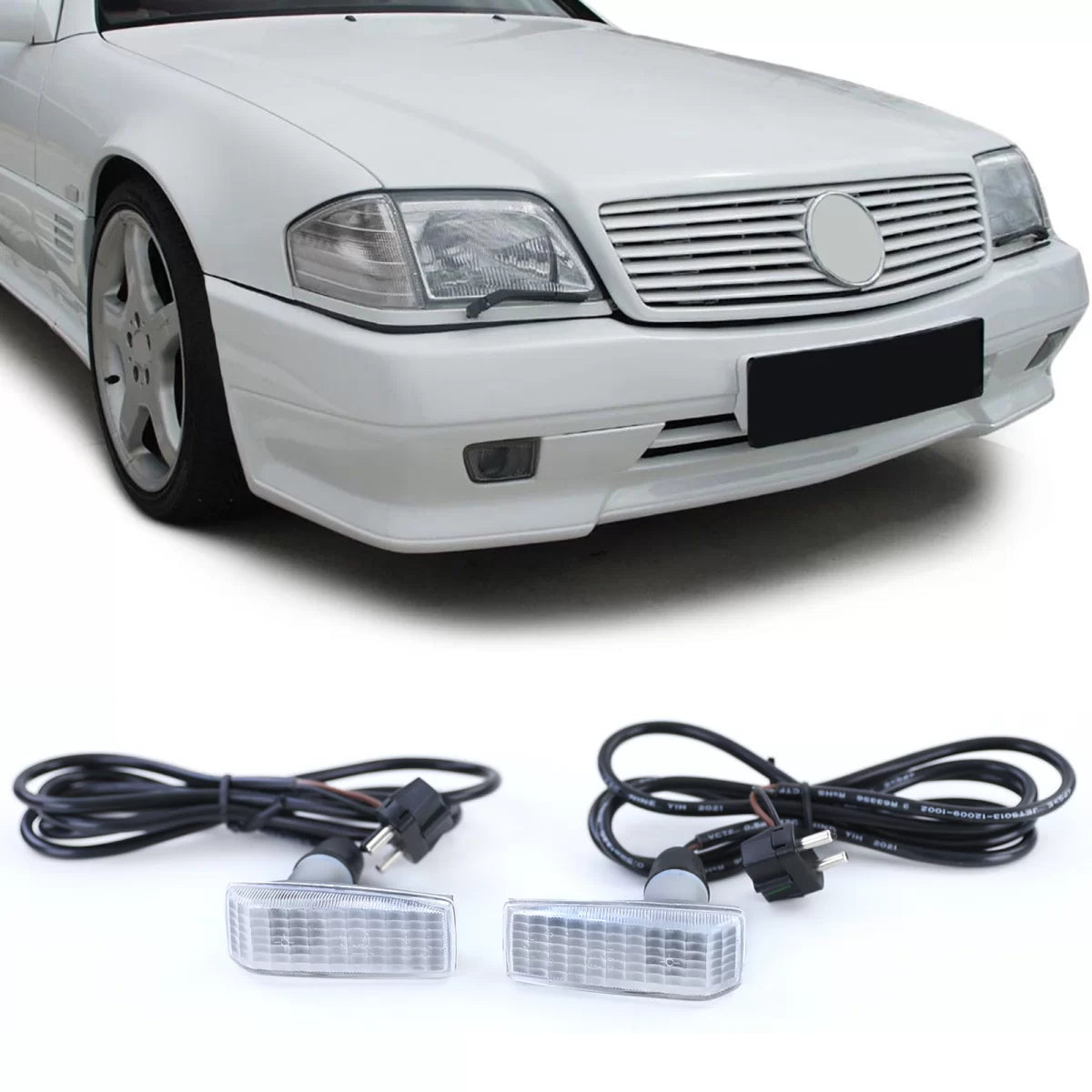 Freccia Laterale Bianca Coppia per Mercedes Classe C W202 SL R129 W140 190 W201
