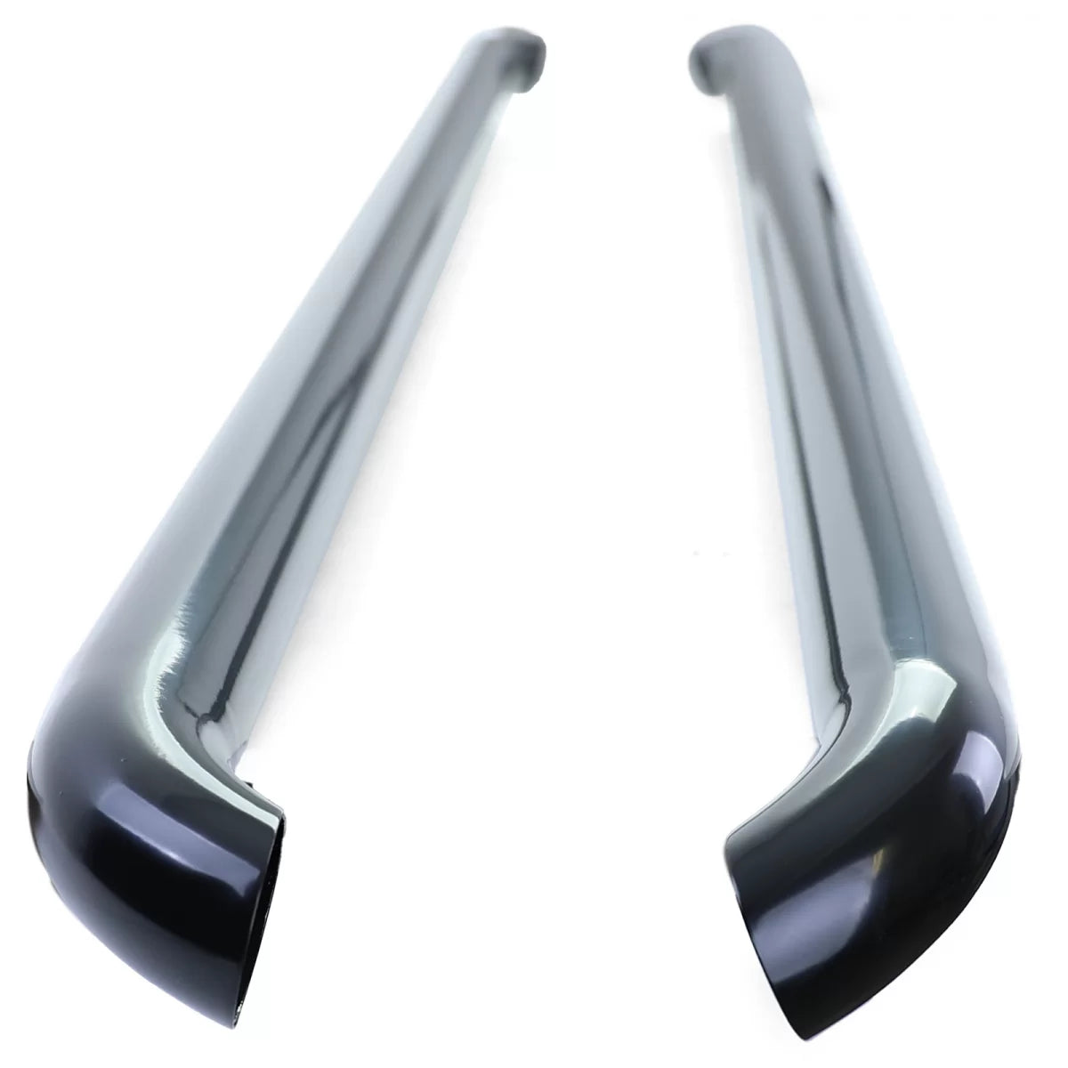 Modanature Laterali Acciaio Inox Nero Lucido per Volkswagen T5 T6 T6.1 Passo