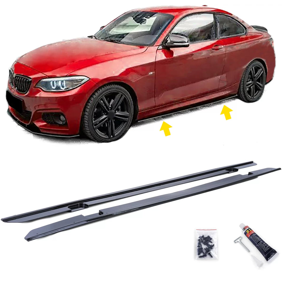 Minigonne Estensione Lucida Nero per BMW Serie 2 F22 F23 dal 2013