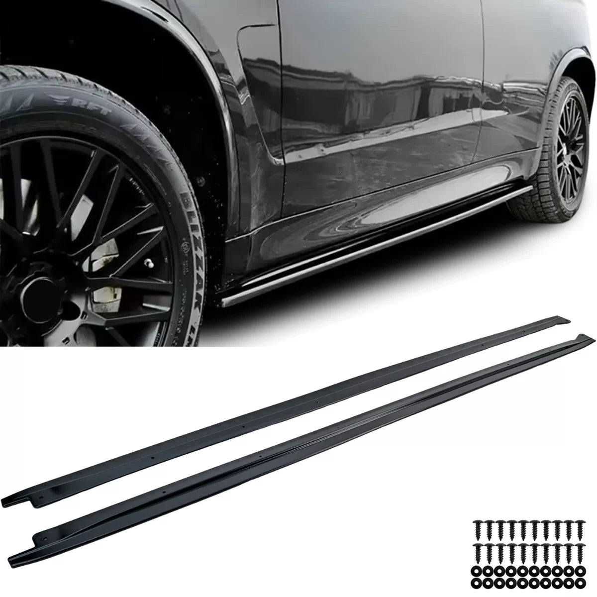 Minigonne Laterali Verniciate Nero Lucido per BMW X5 F15 13-18
