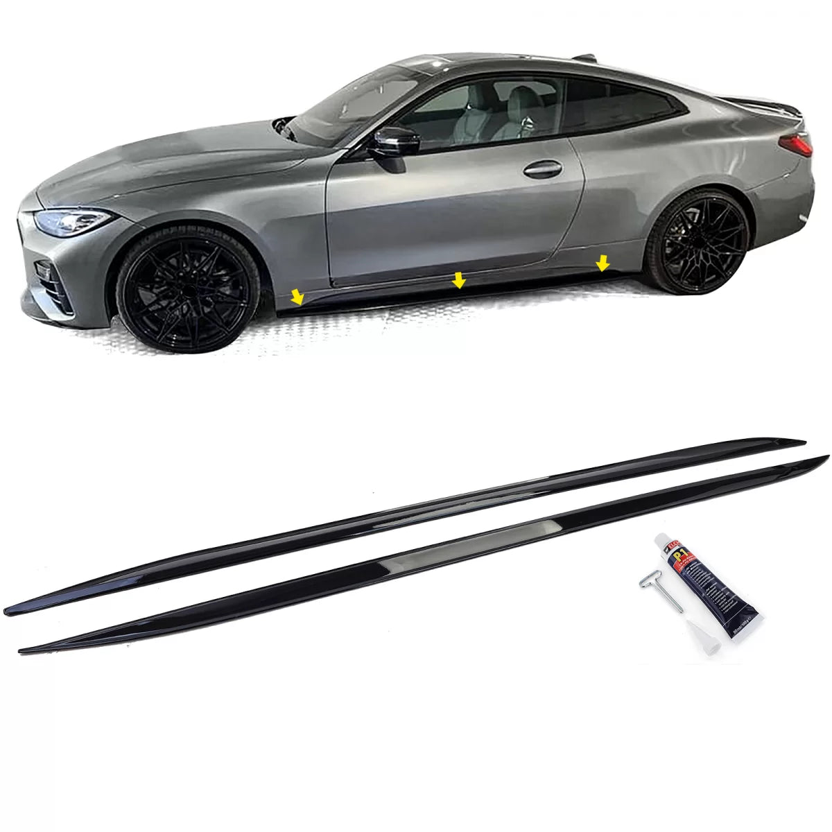 Minigonne Estensioni Lucido Nero per BMW Serie 4 G22 G23 dal 2020