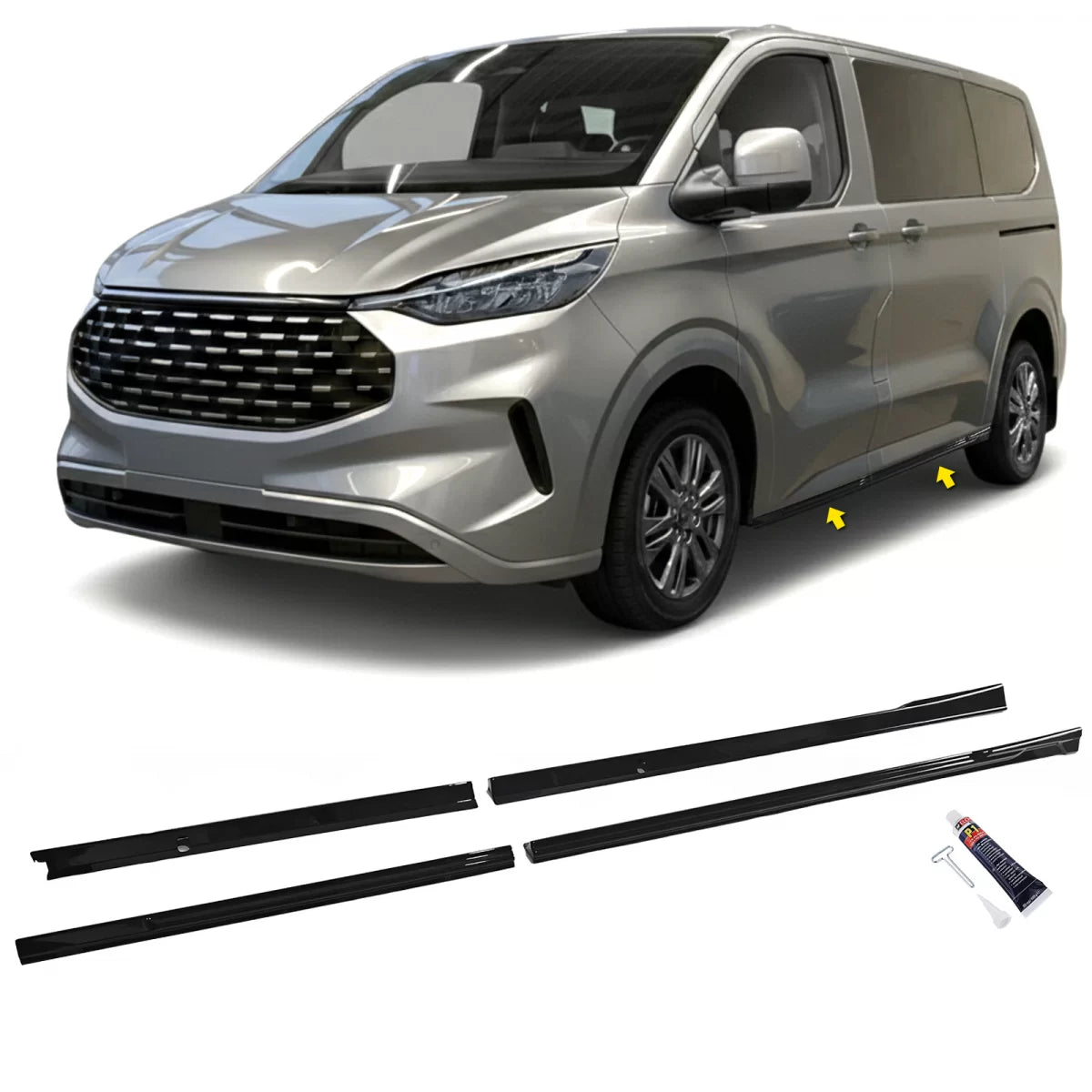 Minigonne Laterali per Ford Tourneo Transit Custom L1 Corto dal 2023
