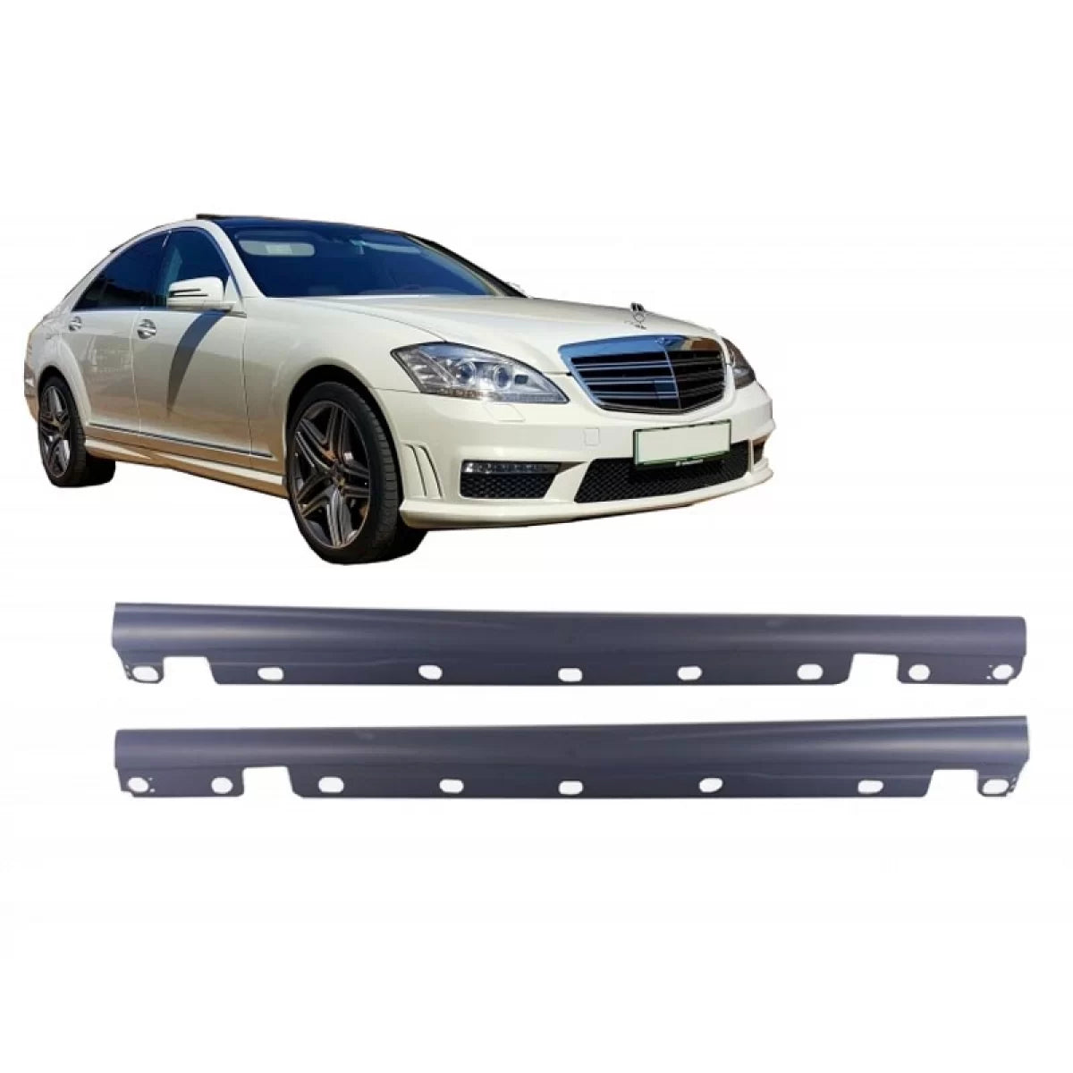 Minigonne Laterali ABS Design S65 Look Lunghe per Mercedes Classe S W221 06-13