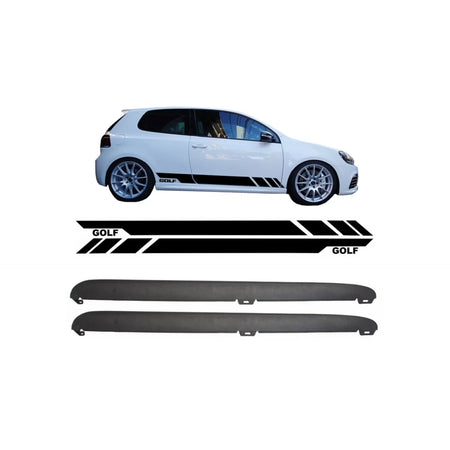 Minigonne con Adesivi Laterali Nere per Volkswagen Golf Vi 6 2008-2014 GTI