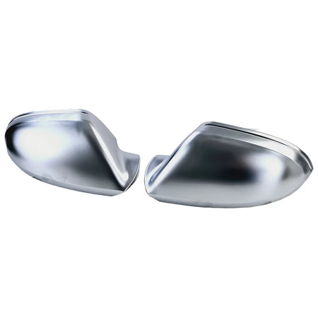 Calotte Specchietti Argento Anteriori per Audi A6 C7 4G 11-18 Senza Assist Lane