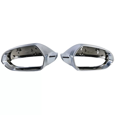 Calotte Specchietti Argento Anteriori per Audi A6 C7 4G 11-18 Senza Assist Lane
