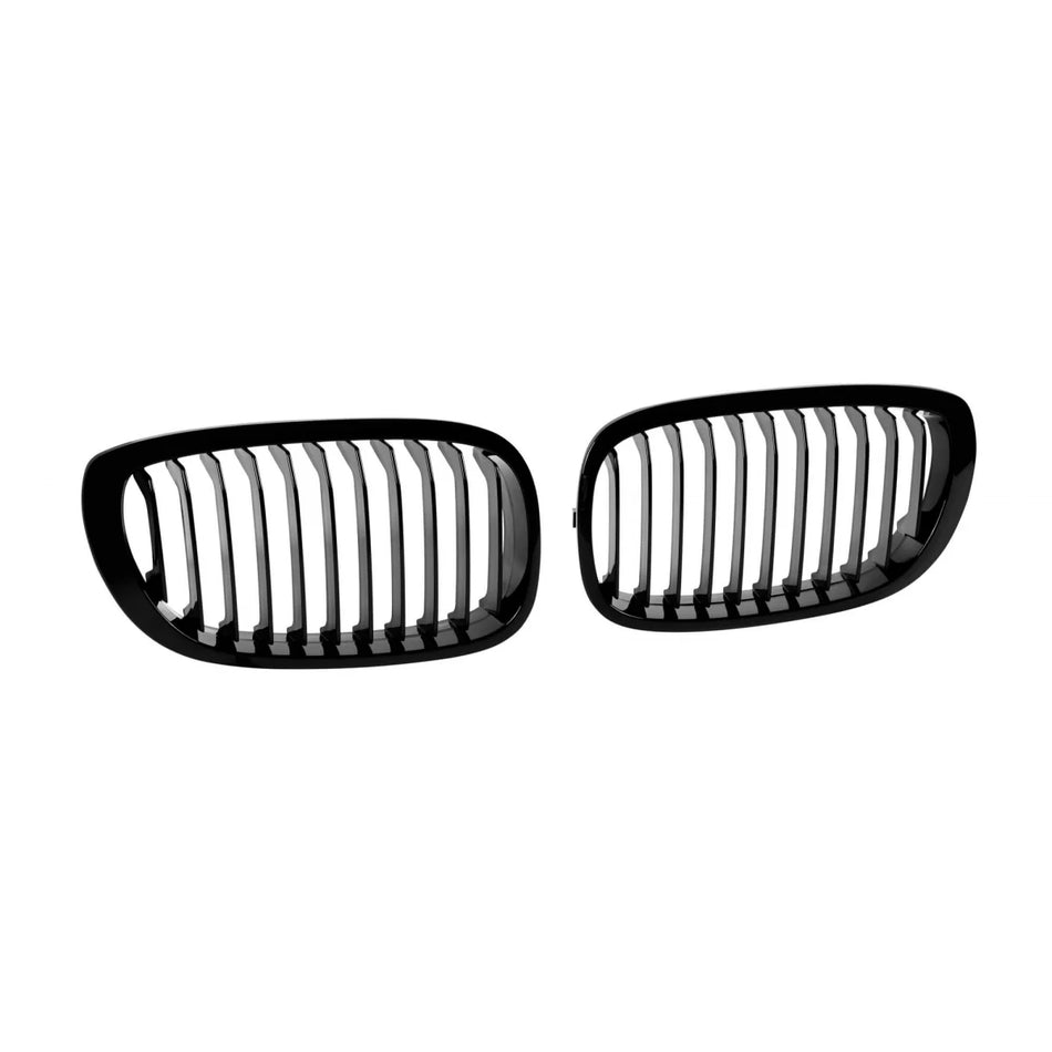 Griglia Singola Nera Lucida Anteriore per BMW Serie 3 E46 2001-2005 Berlina