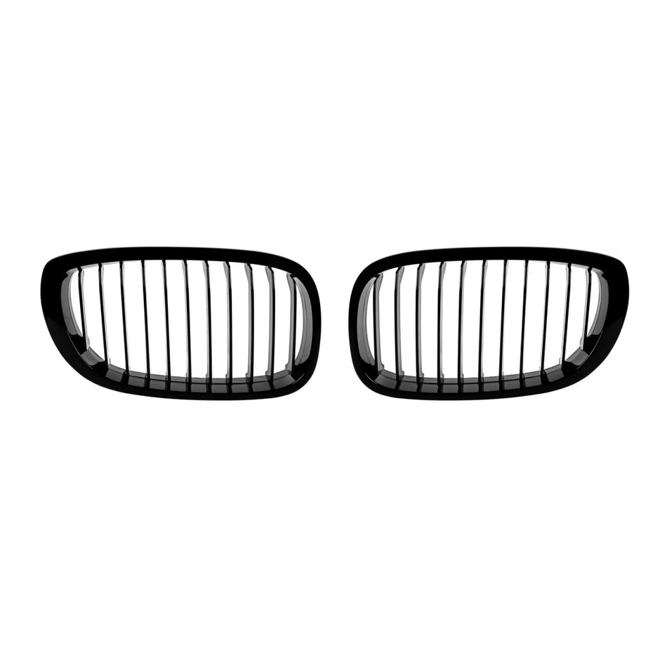 Griglia Singola Nera Lucida Anteriore per BMW Serie 3 E46 2001-2005 Berlina