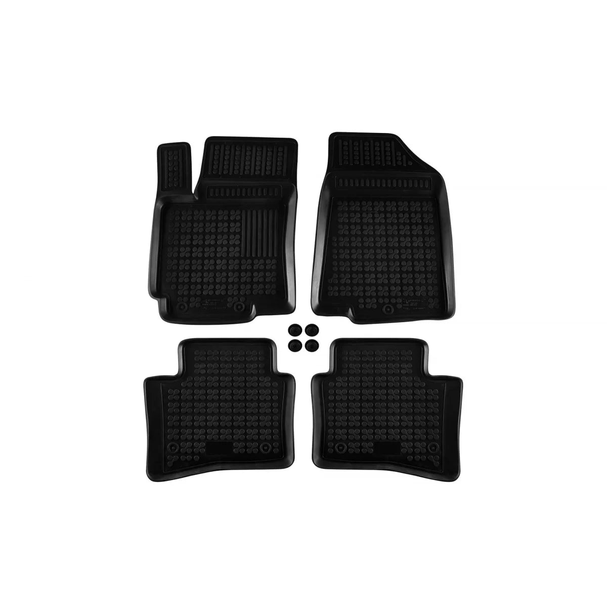 Tappetini in Gomma Specifici Neri per Kia Rio 2011-2017, Set 4 Pezzi