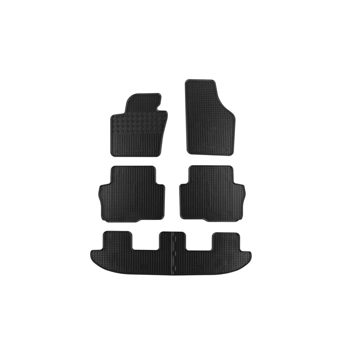 Tappetini in Gomma Specifici per Volkswagen Sharan 2010, 7 Posti, 6 Pezzi, Neri