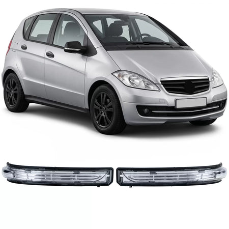 Calotte Specchietti con Indicatori Bianchi Dx e Sx per Mercedes Classe A W169