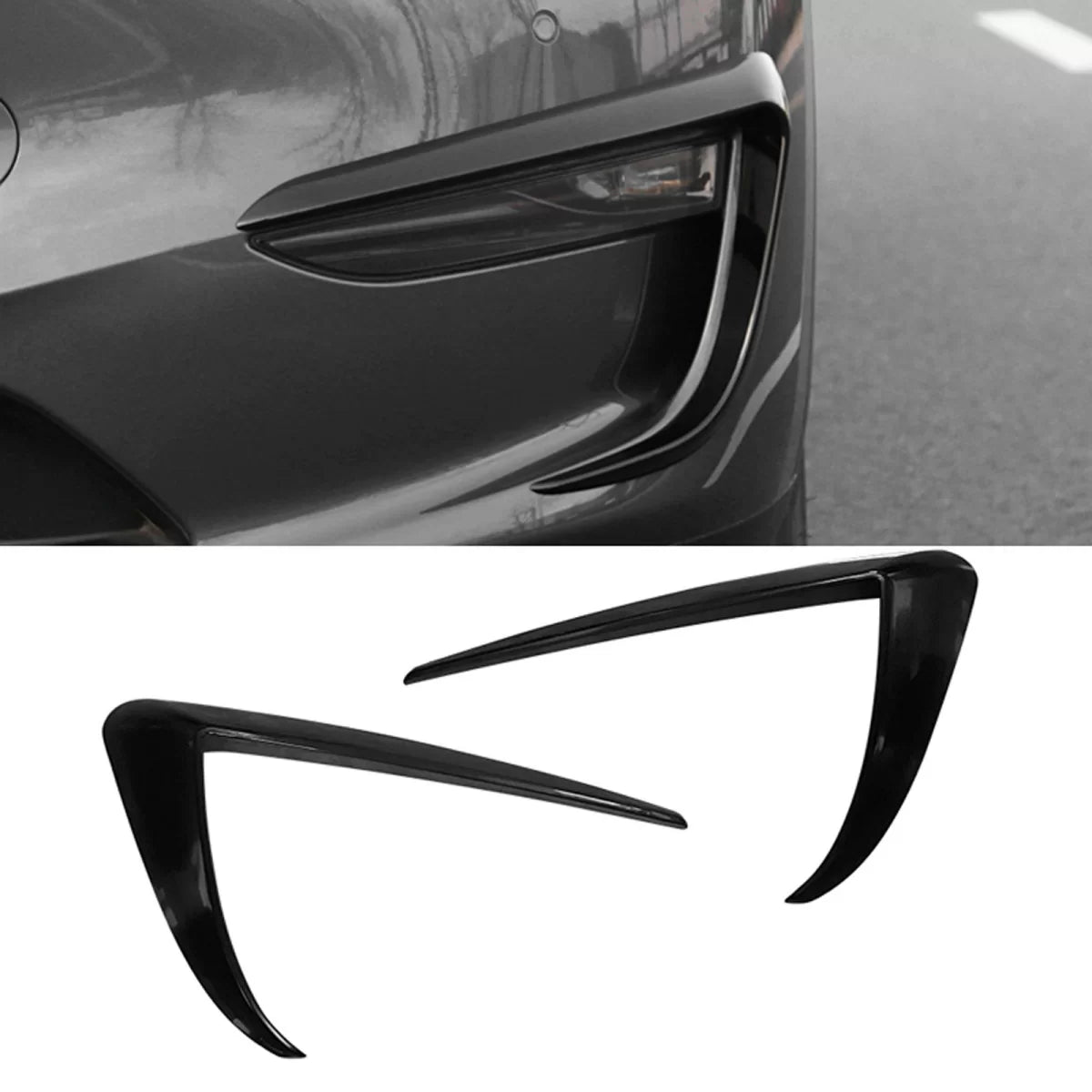 Fendinebbia Spoiler Surround Nero Lucido per Tesla Model 3