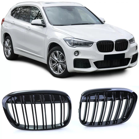 Griglia Sportiva Doppia Lamella Lucida per BMW X1 F48 14-19