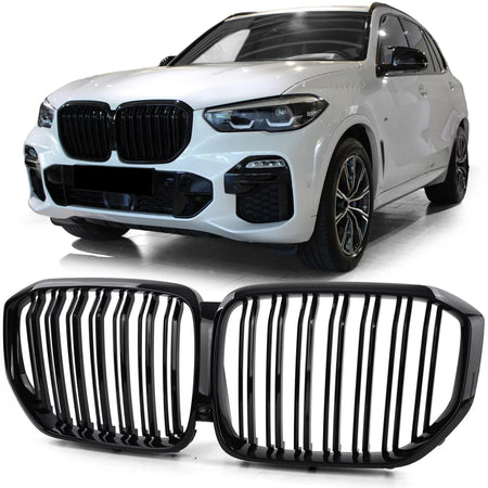 Griglia Sportiva Doppia Lamella Lucida per BMW X5 G05 dal 18