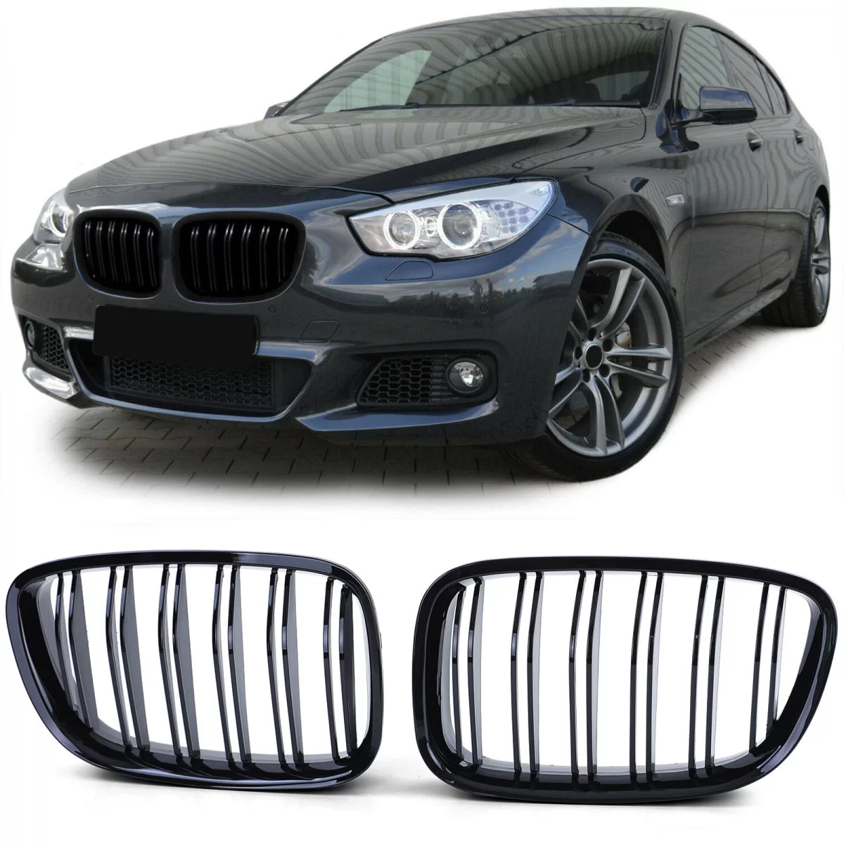 Griglia Sportiva Doppia Alette Lucida per BMW Serie 5 GT F07