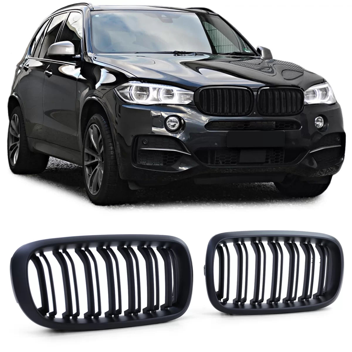 Griglia Anteriore Sportiva Doppia Alette Opaca per BMW X5 F15 X6 F16