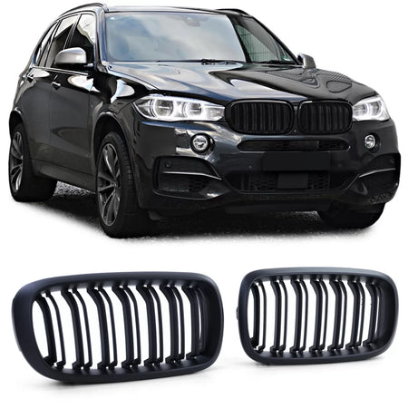 Griglia Anteriore Sportiva Doppia Alette Opaca per BMW X5 F15 X6 F16