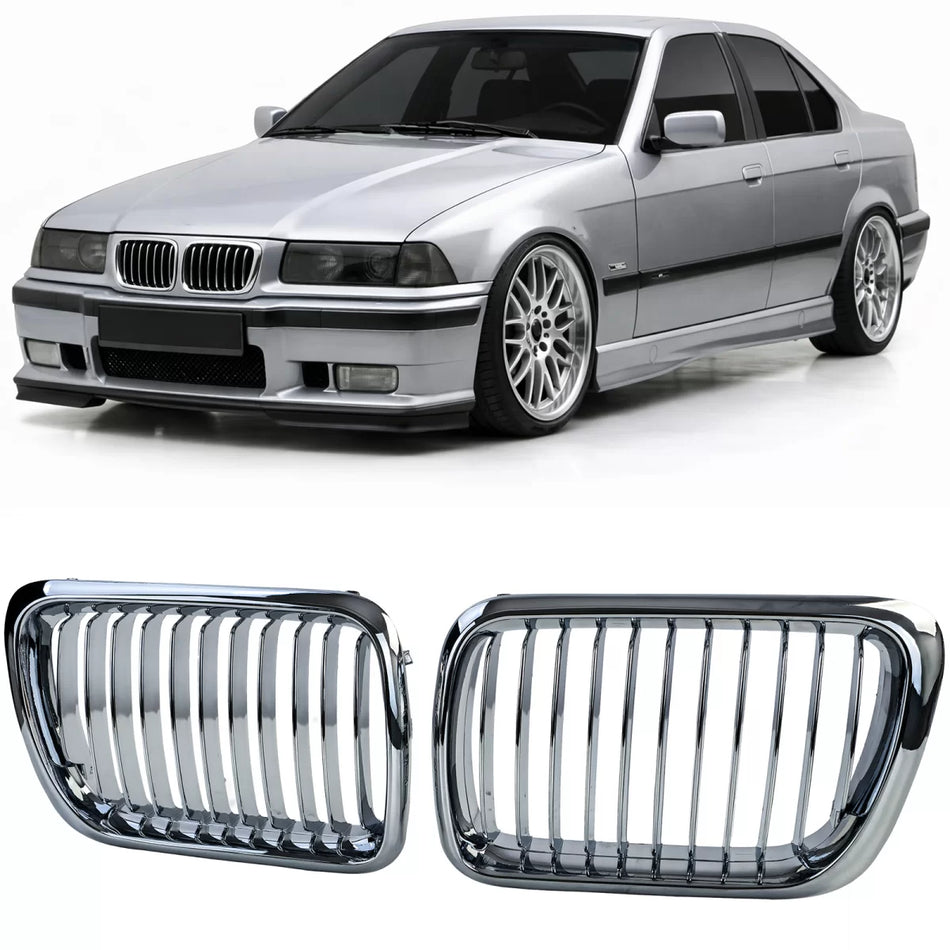 Griglia Anteriore Sportiva Cromata per BMW Serie 3 E36 Facelift 1996-2000