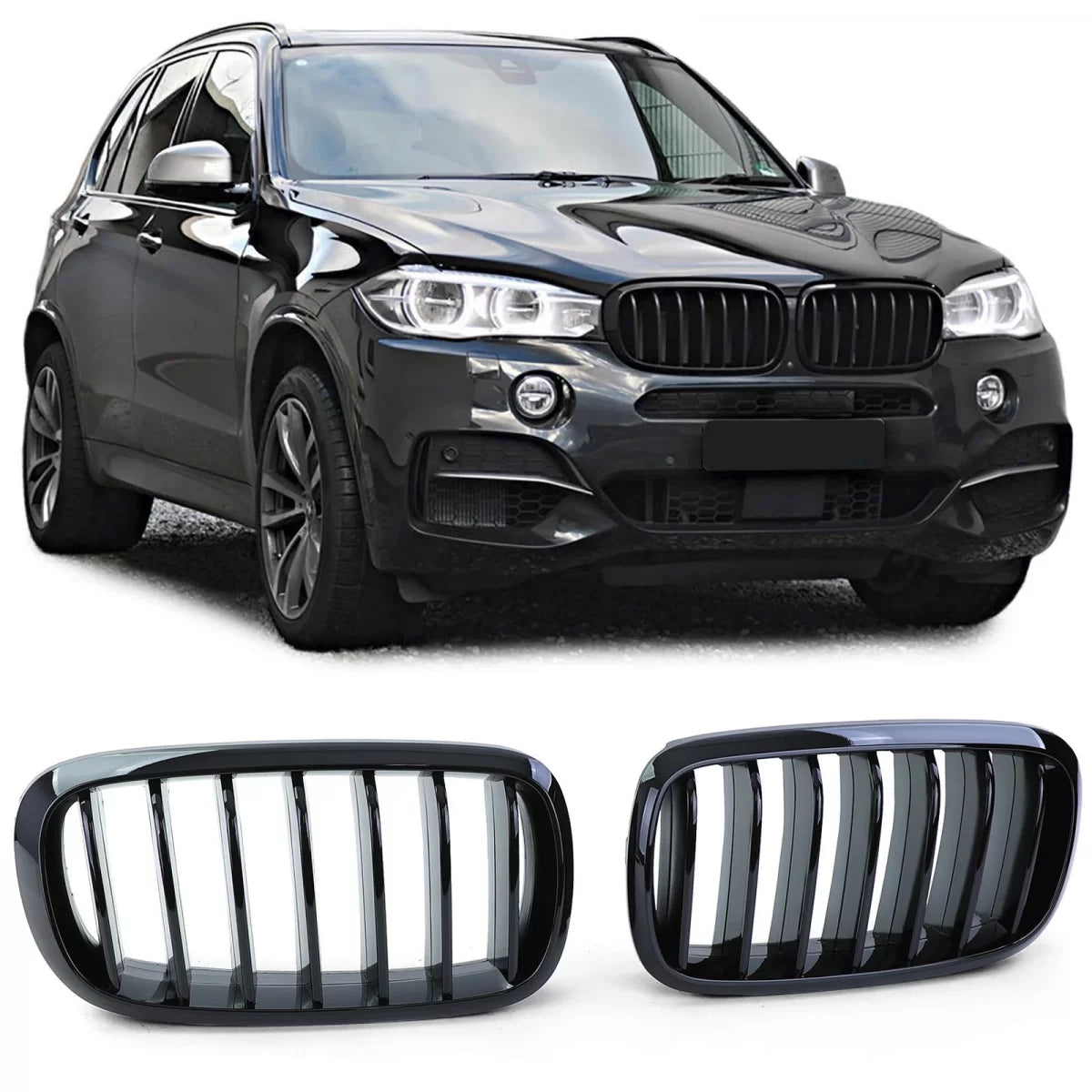 Griglia Anteriore Sportiva Nero Lucido per BMW X5 F15 X6 F16 2013-2019