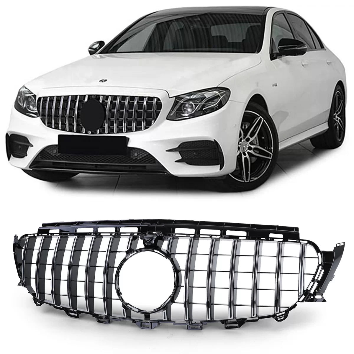 Griglia Sportiva Nero Cromato Anteriore per Mercedes e W213 S213 C238 A238 16-20