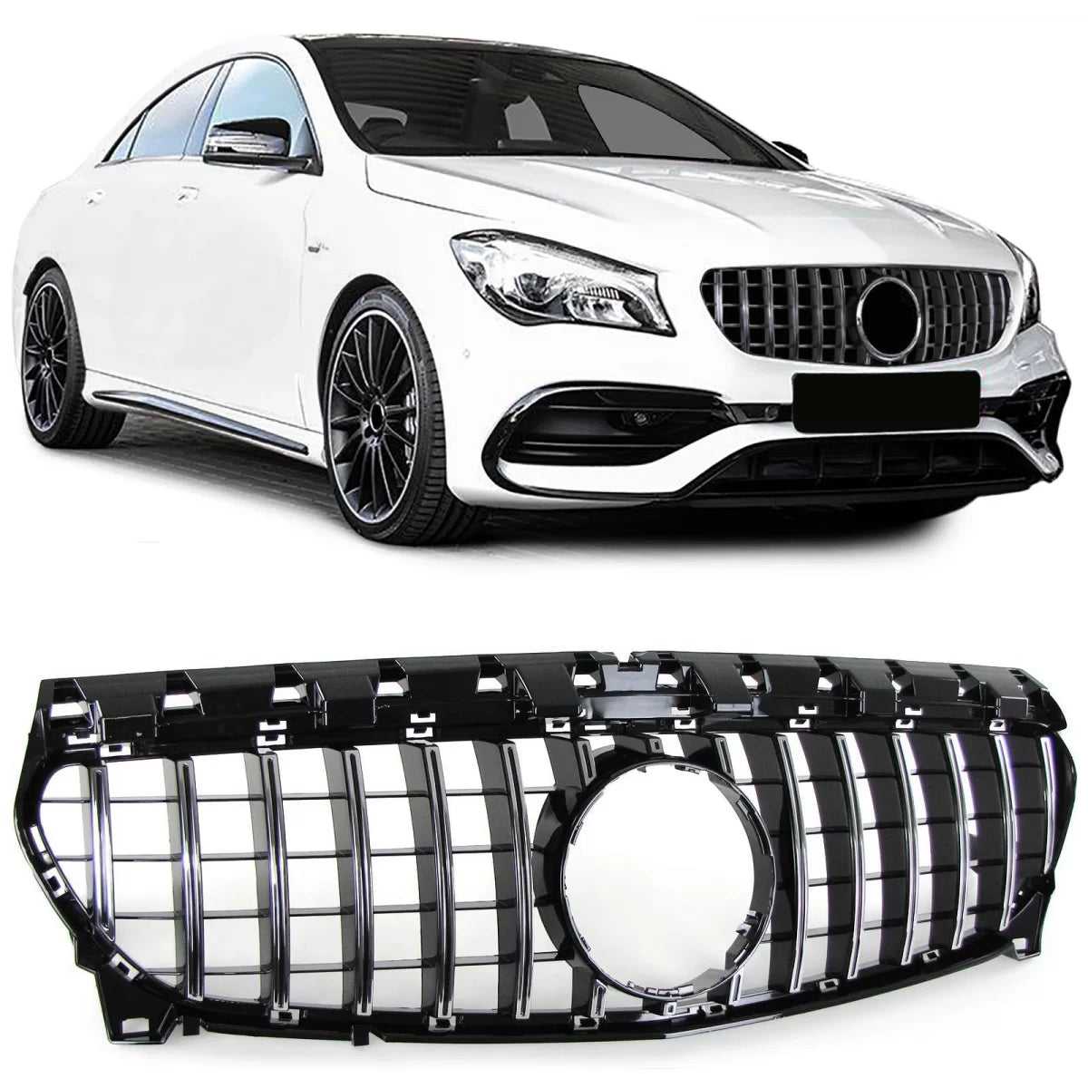 Griglia Sportiva Nero Cromato Anteriore per Mercedes CLA W117 C117 16-19