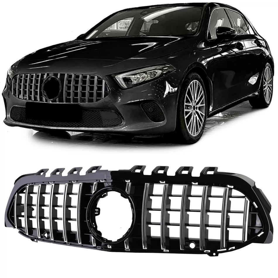 Griglia Sportiva Nera Cromata Anteriore per Mercedes Classe A W177 V177 18-24