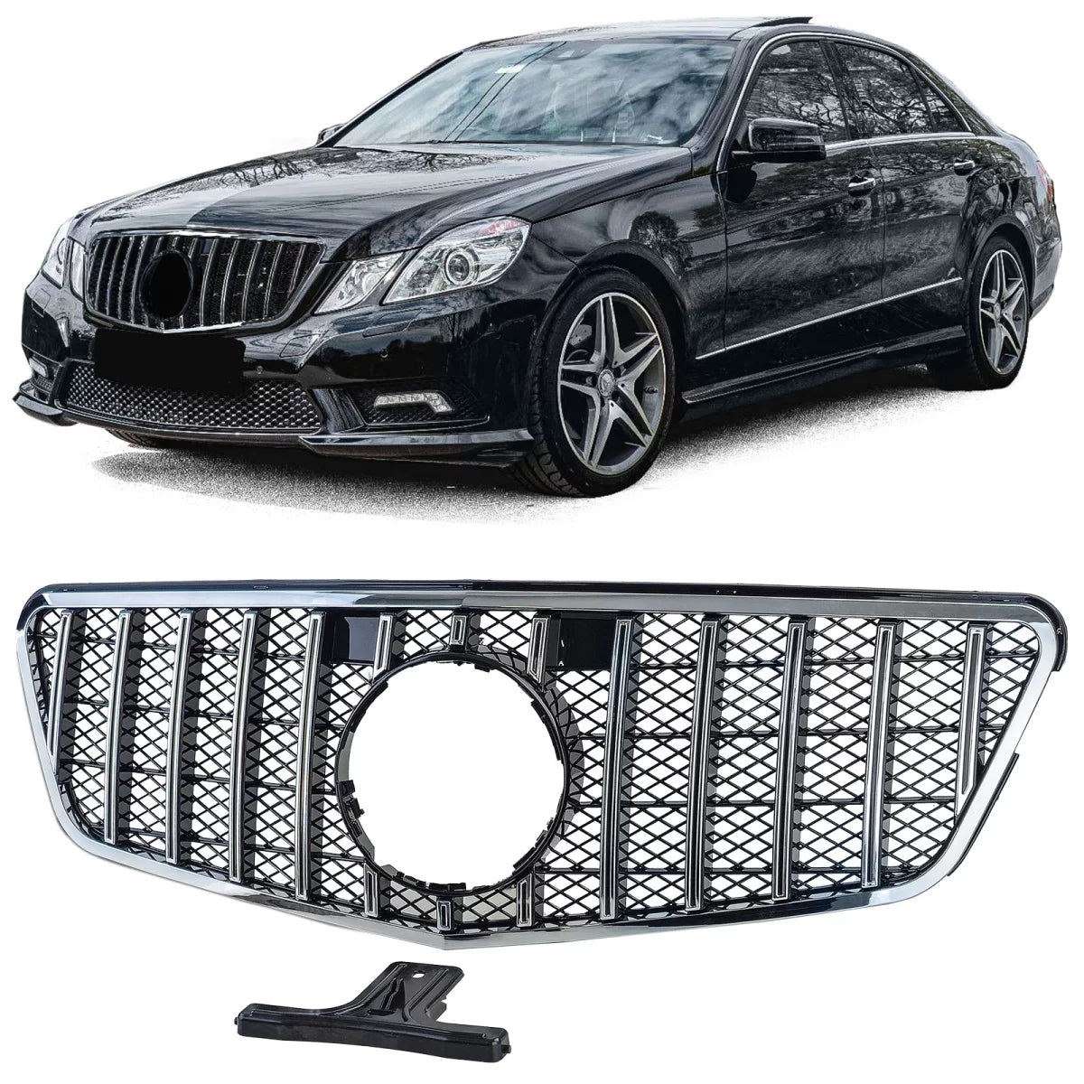 Griglia Sportiva Nero Cromato Anteriore per Mercedes e S212 W212 09-13
