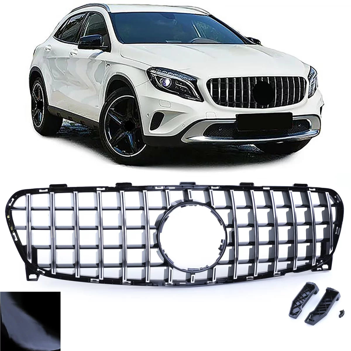 Griglia Sportiva Nero Cromato Anteriore per Mercedes GLA X156 Facelift 2017-2020